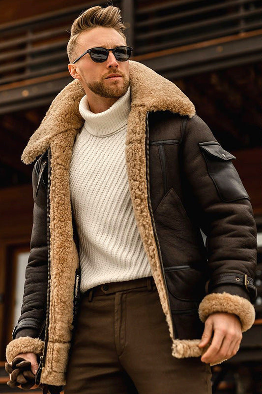 Shearling Aviator Bomber Jacket
